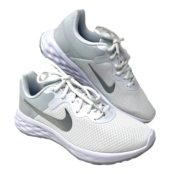 Nike Shoes - NIKE REVOLUTION 6 NN Mesh White Silver DC3729 101 Women's Sneakers